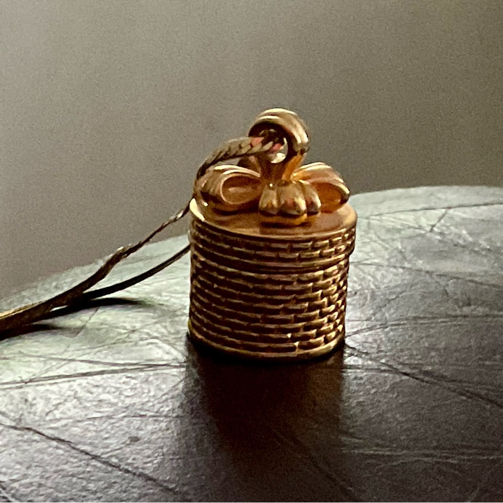 Golden Basket Pendant Charm